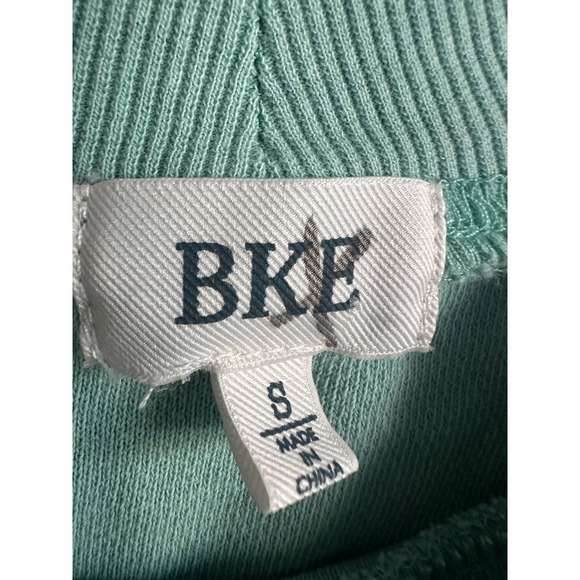 BKE Buckle Pieced French Terry Pullover Sweatshirt Mint Green Size Small - Picture 4 of 7